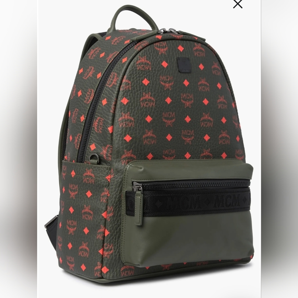 Ultra Rare MCM Green and Red Travis Scott Winter Moss Backpack Size Large New